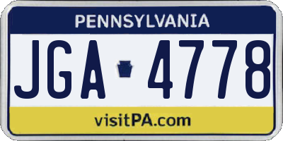 PA license plate JGA4778