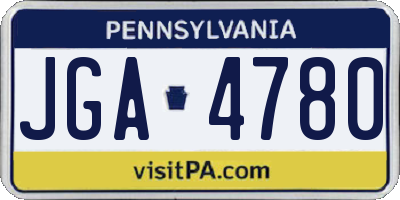 PA license plate JGA4780