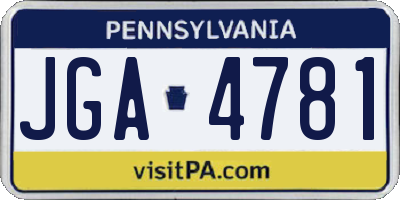 PA license plate JGA4781