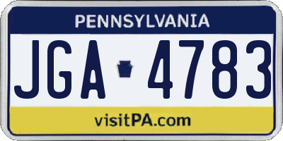 PA license plate JGA4783