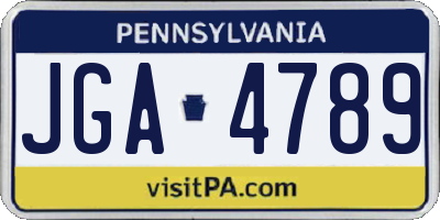 PA license plate JGA4789