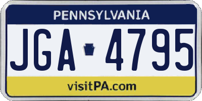 PA license plate JGA4795