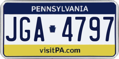 PA license plate JGA4797