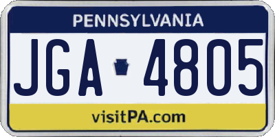 PA license plate JGA4805