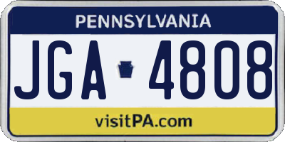 PA license plate JGA4808