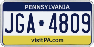 PA license plate JGA4809
