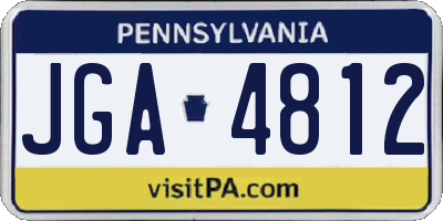 PA license plate JGA4812