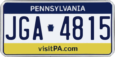 PA license plate JGA4815