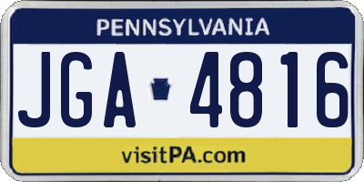 PA license plate JGA4816