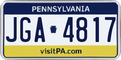 PA license plate JGA4817