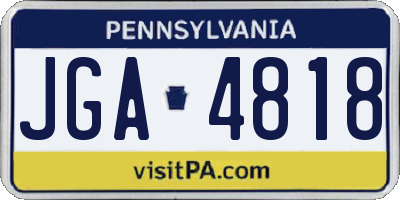 PA license plate JGA4818