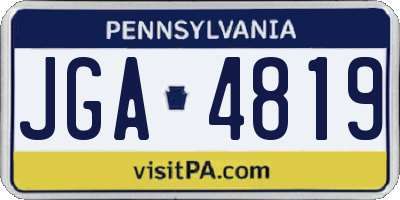 PA license plate JGA4819