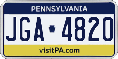PA license plate JGA4820