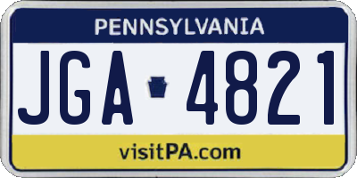 PA license plate JGA4821