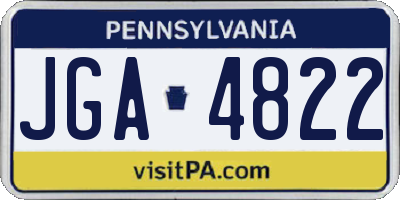 PA license plate JGA4822