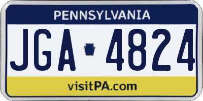 PA license plate JGA4824