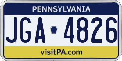PA license plate JGA4826