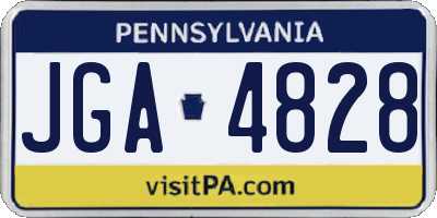 PA license plate JGA4828