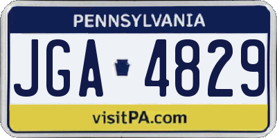 PA license plate JGA4829