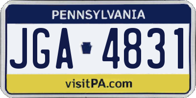 PA license plate JGA4831