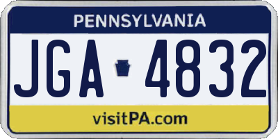 PA license plate JGA4832
