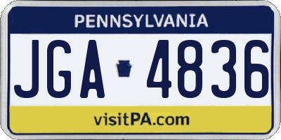 PA license plate JGA4836