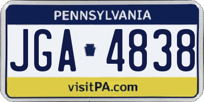 PA license plate JGA4838