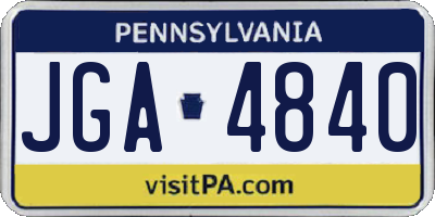 PA license plate JGA4840
