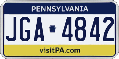 PA license plate JGA4842