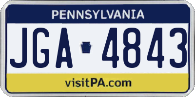 PA license plate JGA4843