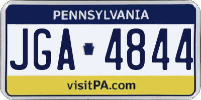 PA license plate JGA4844