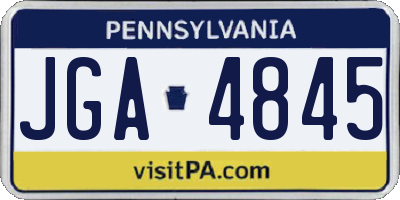 PA license plate JGA4845