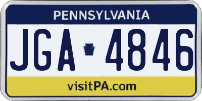 PA license plate JGA4846