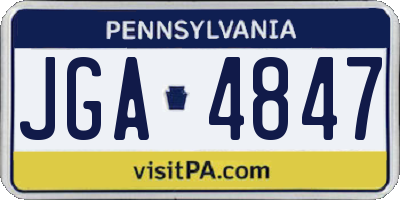 PA license plate JGA4847