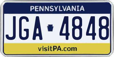 PA license plate JGA4848