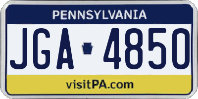 PA license plate JGA4850