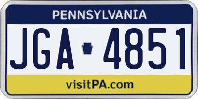 PA license plate JGA4851
