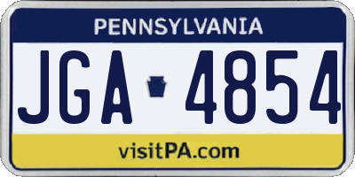 PA license plate JGA4854
