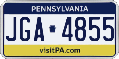 PA license plate JGA4855