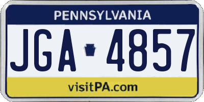 PA license plate JGA4857