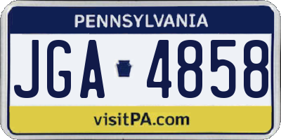PA license plate JGA4858