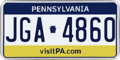 PA license plate JGA4860