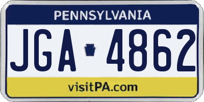 PA license plate JGA4862