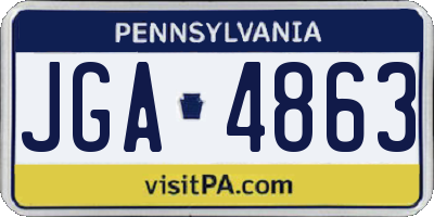 PA license plate JGA4863