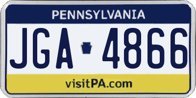 PA license plate JGA4866
