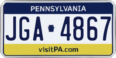 PA license plate JGA4867