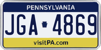 PA license plate JGA4869