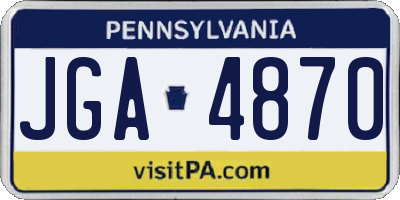 PA license plate JGA4870