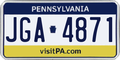 PA license plate JGA4871
