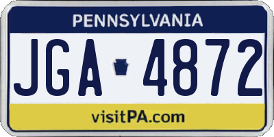PA license plate JGA4872
